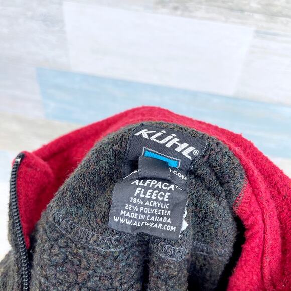 KUHL Alfpaca Fleece Jacket Brown Red Full Zip Pockets Thumbholes Womens Small - Picture 7 of 7
